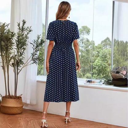 Robe d'été élégante pour femmes, imprimé, taille trapèze, vêtements pour femmes