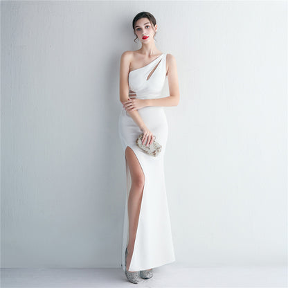 Folding Beaded Craft Toast Clothing Long Shoulder Appreciation Dinner Slim Fit Fishtail Wedding