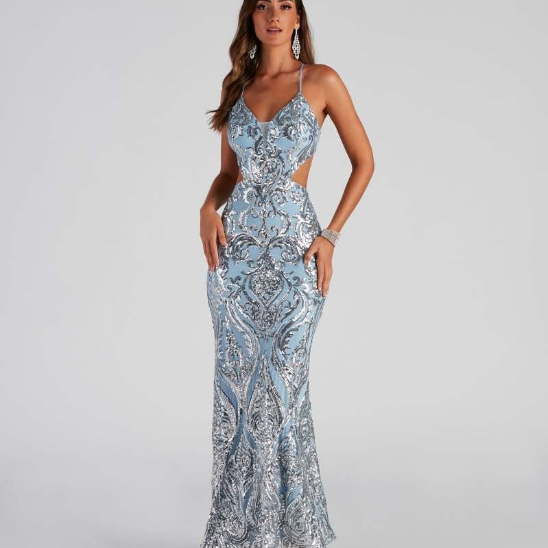 Sexy V Neck Sequ Evening Gown Elegant Cocktail Party Party Dress