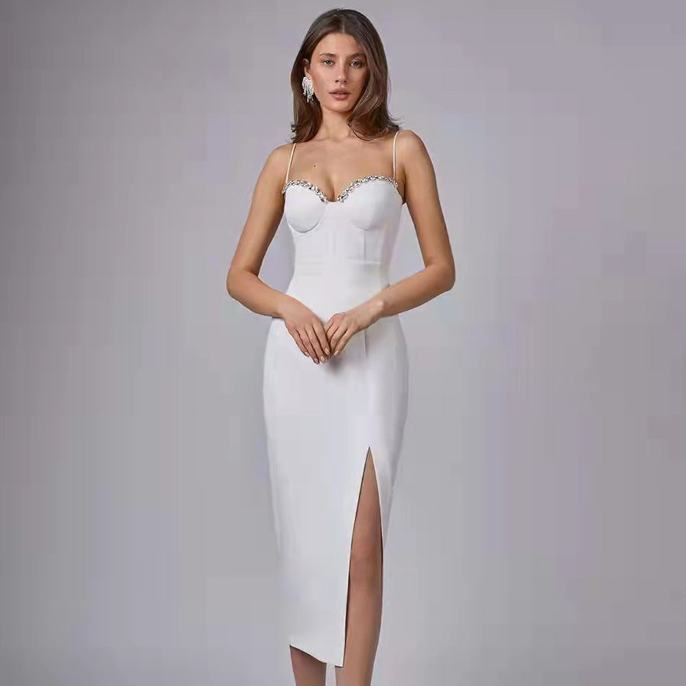 Arrival Sexy Diamond Socialite Camisole Slit Bandage One Piece Dress Cocktail Dress