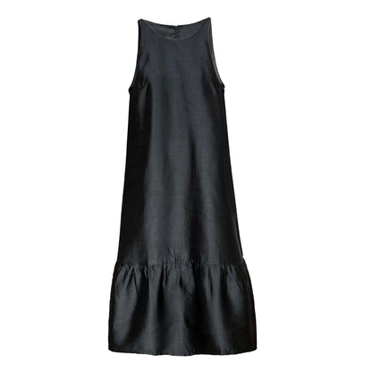 High Grade French Sleeveless Vest Dress Imitation Satin Halter Fishtail Dress