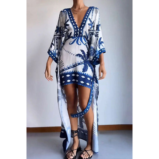 Robe ample à manches mi-longues pour femmes, tenue de vacances décontractée, printemps et été