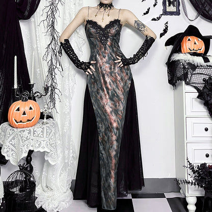 Fall Type Hip Halloween Dark Heavy Industry Slim Fit Large Swing Dress Women