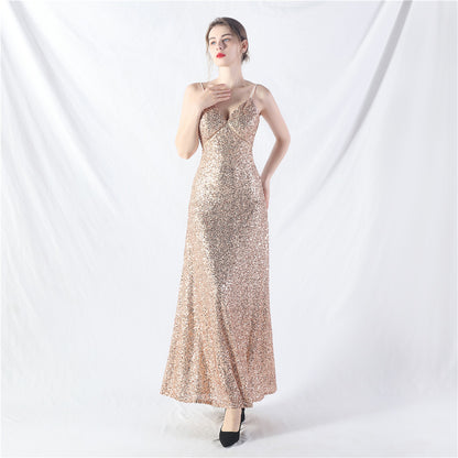 A line Large Hem Dress Daily Wearable Sequined Dress