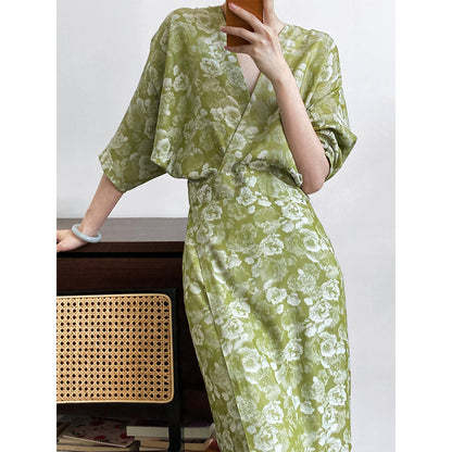 Robe imprimée nationale rétro pour femmes, été, haut sens, vacances à la mer chinoise