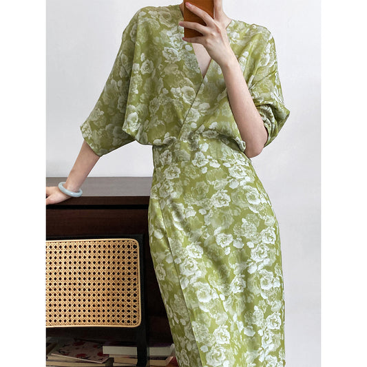 Robe imprimée nationale rétro pour femmes, été, haut sens, vacances à la mer chinoise