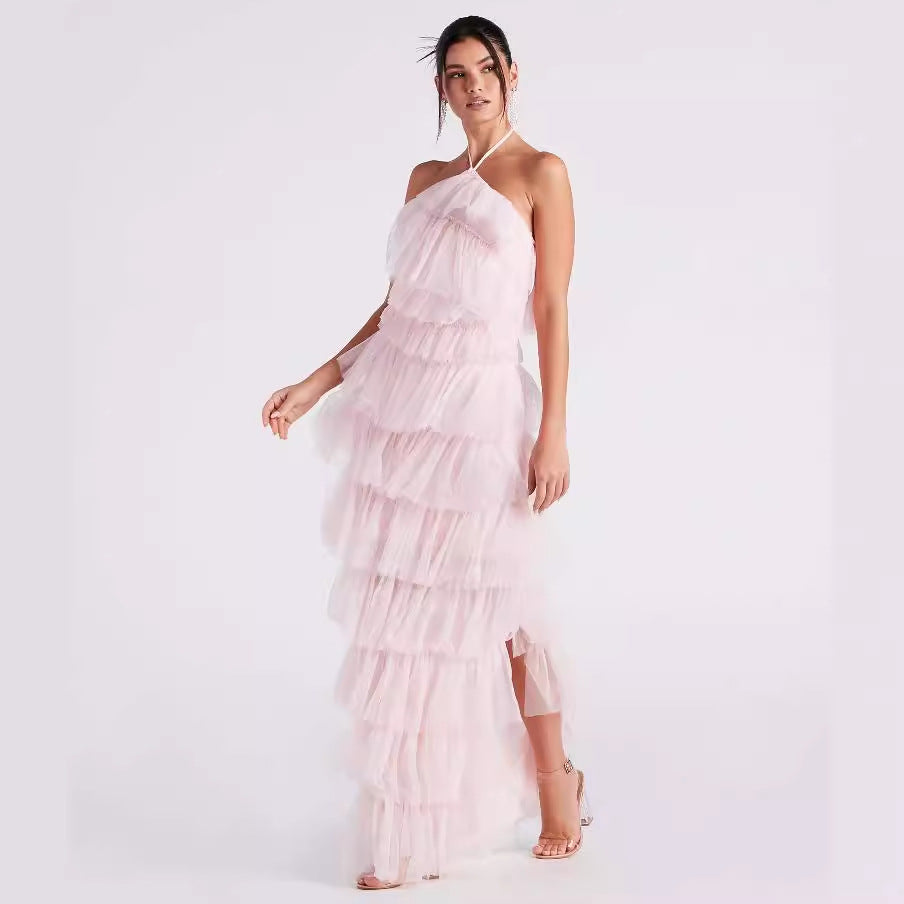 Women Clothing Party Sexy Dress Pink Maxi Dress