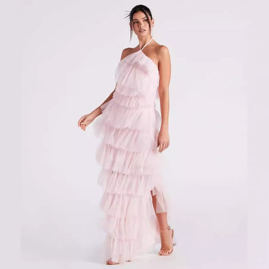 Women Clothing Party Sexy Dress Pink Maxi Dress