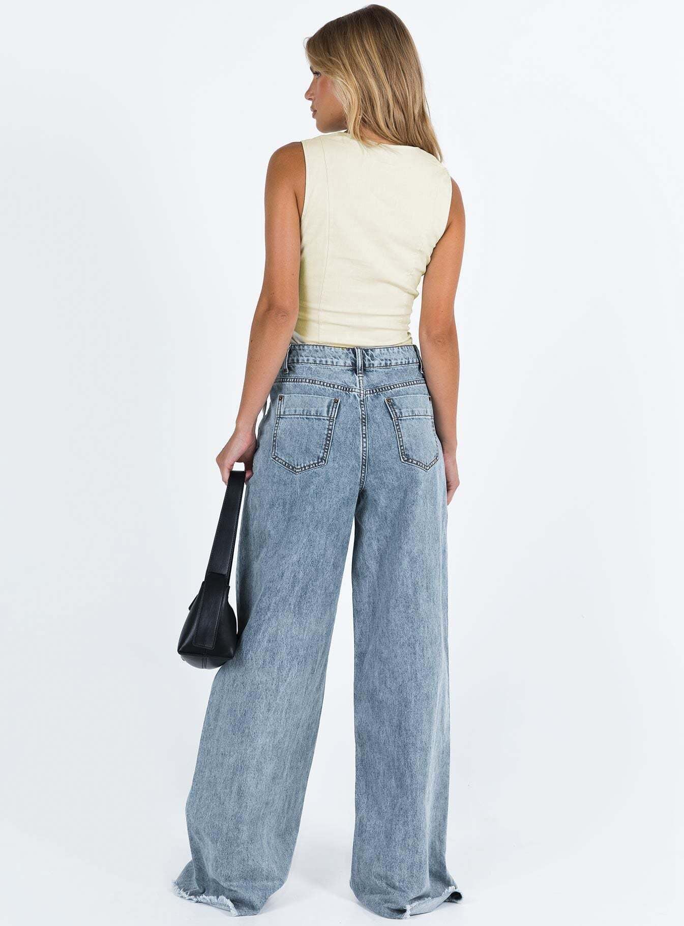 Pantalon en denim ample décontracté pour femme