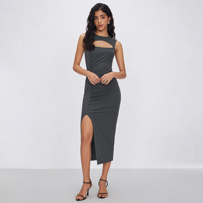 Sexy Slim Sexy Hollow Out Cutout Design Sneaky Design Side Split Dress