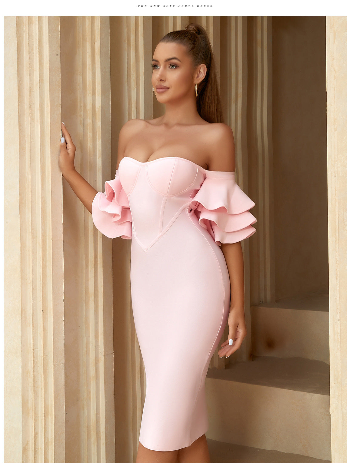 Robe bandage élégante et sexy pour soirée annuelle, robe de demoiselle d'honneur