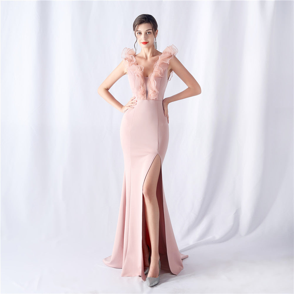 Organza Wedding Dinner Annual Meeting Evening Dress