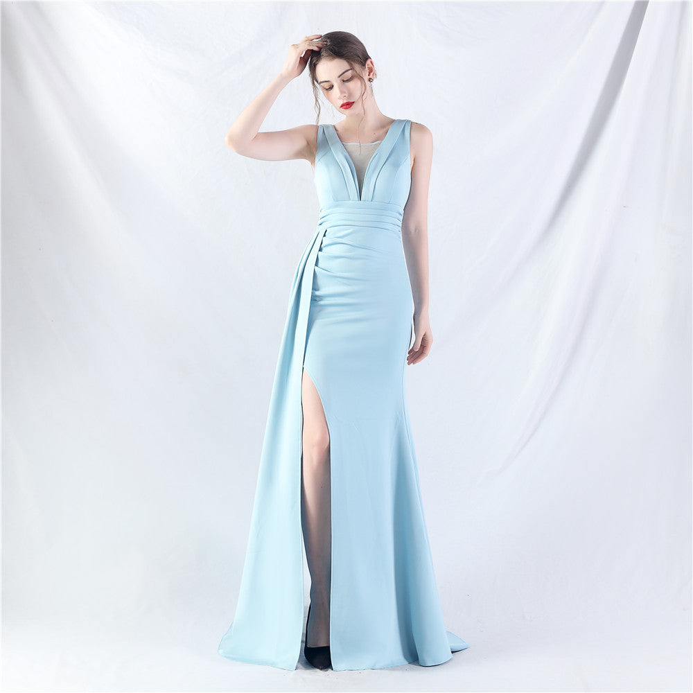 Available Folding Craft Satin Evening Dress