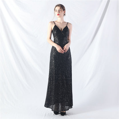 A line Large Hem Dress Daily Wearable Sequined Dress