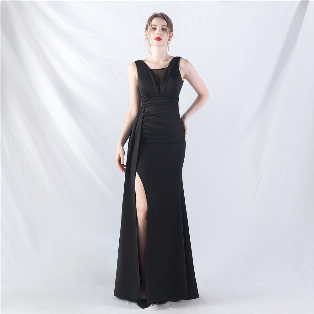 Available Folding Craft Satin Evening Dress