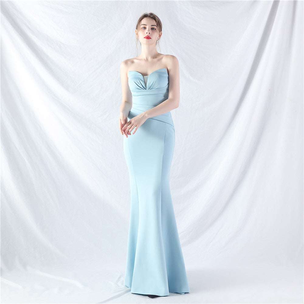 Craft Dress Sexy Off Shoulder Tube Top Satin Evening Dress