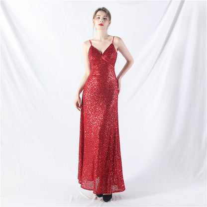 A line Large Hem Dress Daily Wearable Sequined Dress