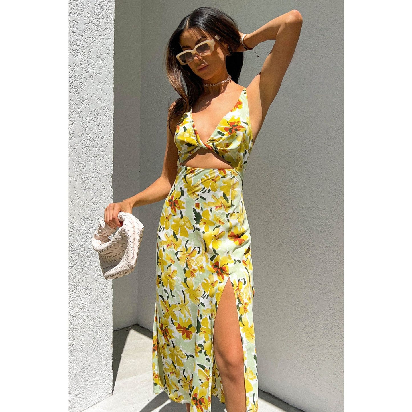 Spring Summer Sexy Strap Floral Dress Casual Vacation Backless Dress