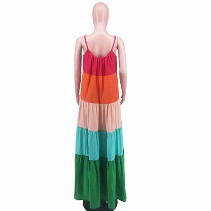 Suspender Loose Dress Women Clothing Summer Dress Long Summer Dress