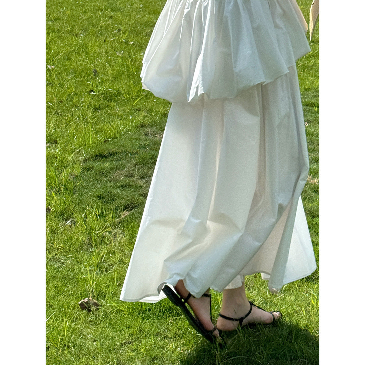 Vestido de verano de dos piezas sin mangas con escote en A y volantes de princesa