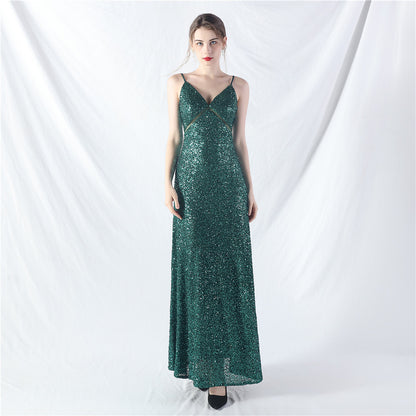 A line Large Hem Dress Daily Wearable Sequined Dress