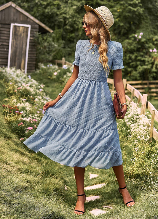 Vestido ajustado elegante con vuelo grande para mujer