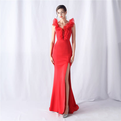 Organza Wedding Dinner Annual Meeting Evening Dress