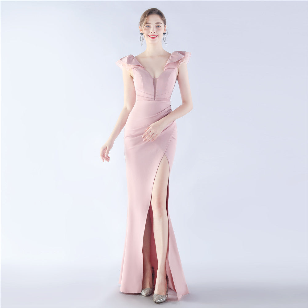 Organza Craft Satin Sexy Dress Evening Gown