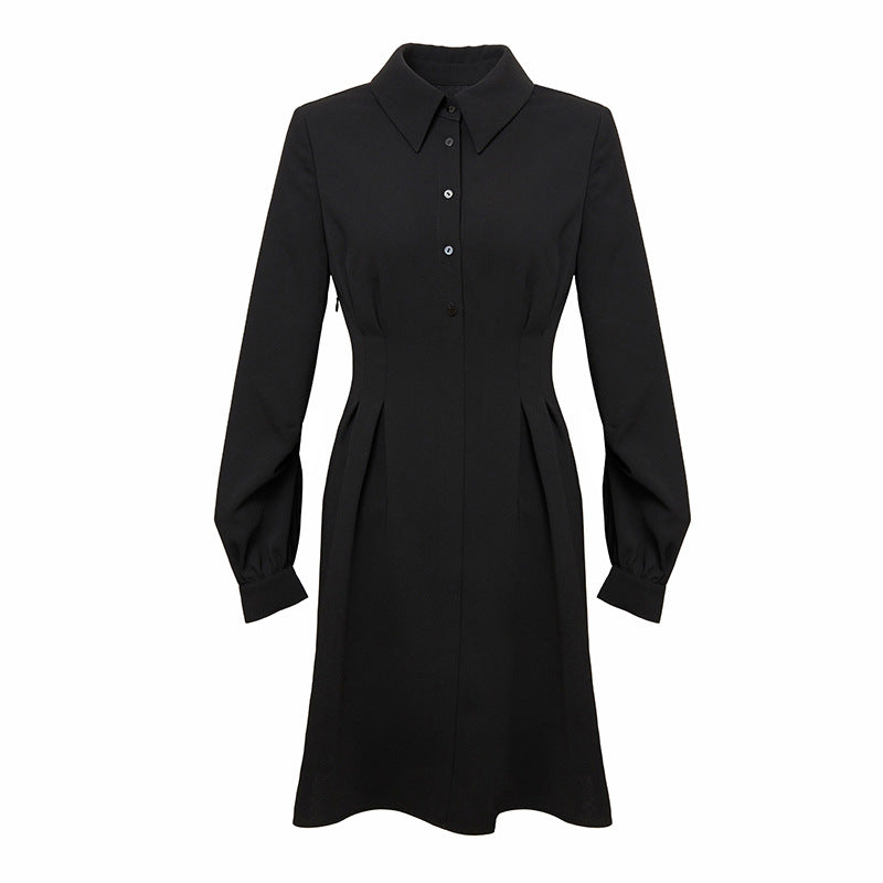 Robe trapèze Element Spring Autumn pour femme, taille contrôlée, petite robe noire Hepburn