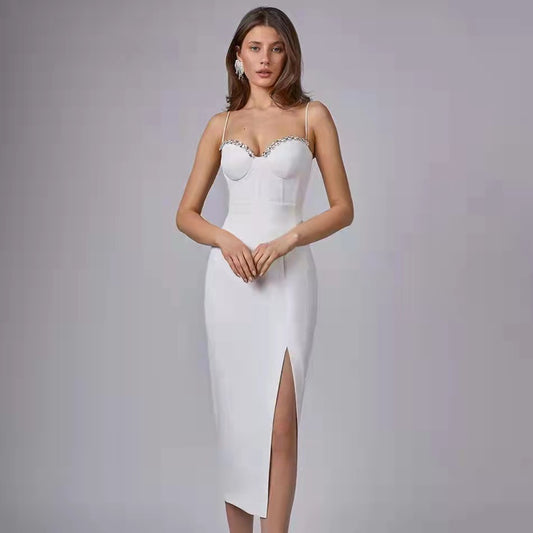 Arrival Sexy Diamond Socialite Camisole Slit Bandage One Piece Dress Cocktail Dress