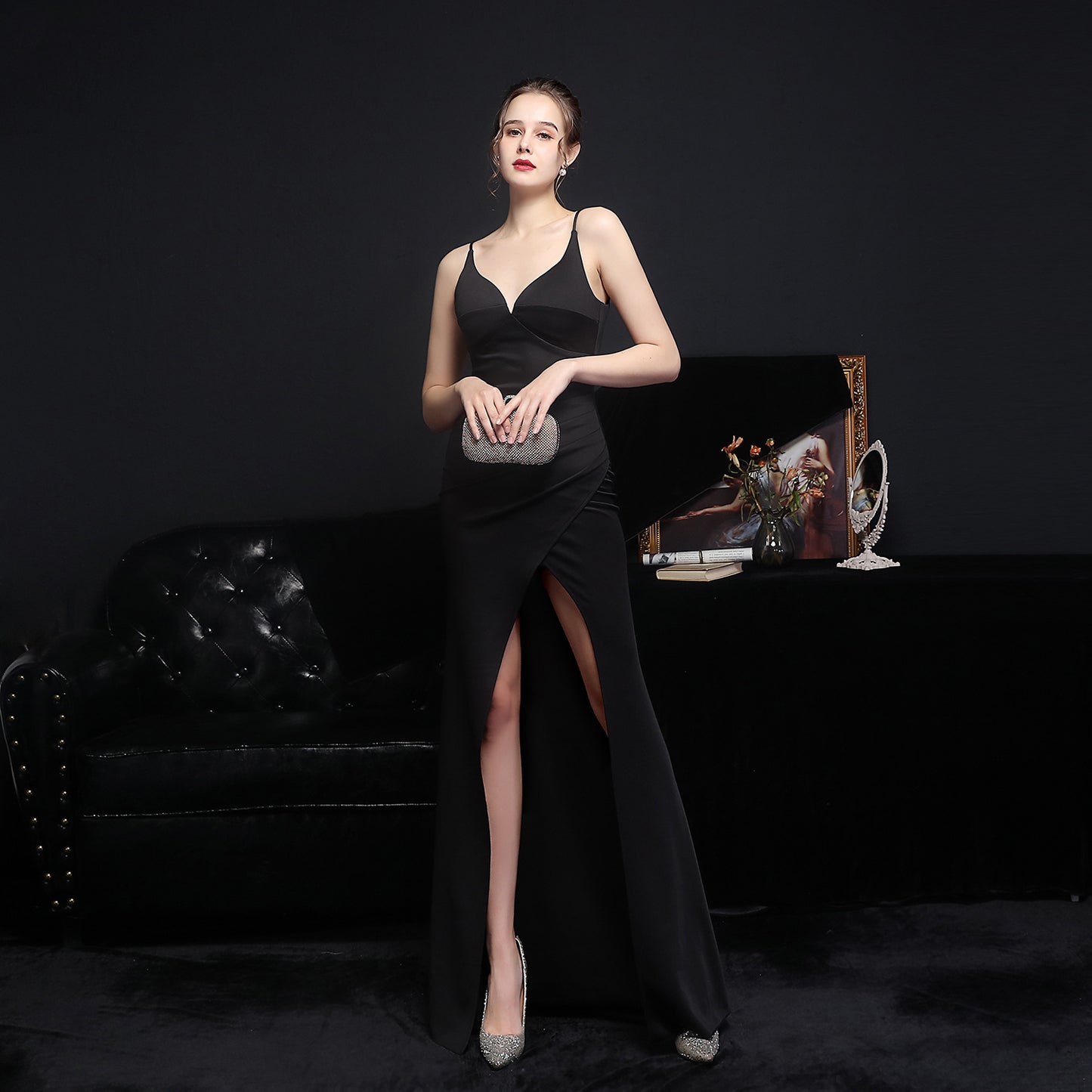 Dress Bride Long Sling Appreciation Dinner Slim Fit Fishtail Wedding Car Model Exhibition Dress