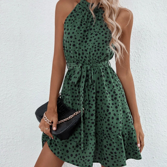 Summer Belt Sleeveless Women Dress Halter Beach Dress