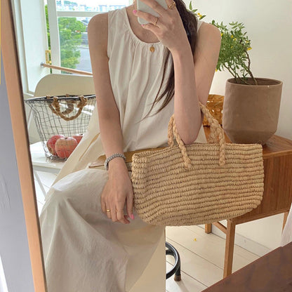 Korean High Grade Sleeveless Vest Dress Summer Sneaky Design Backless Dress Can Be Outerwear Homewear