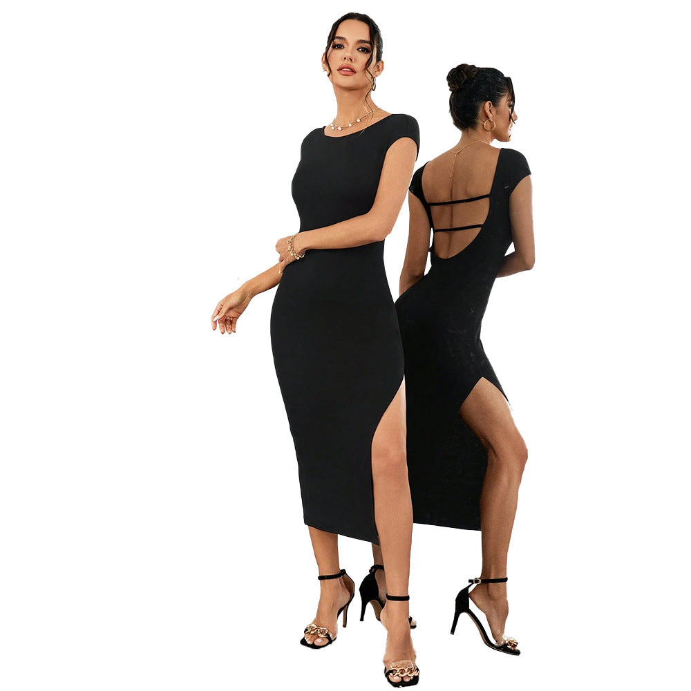 Women Sexy Big Backless Party Slim Slimming Sheath Dress