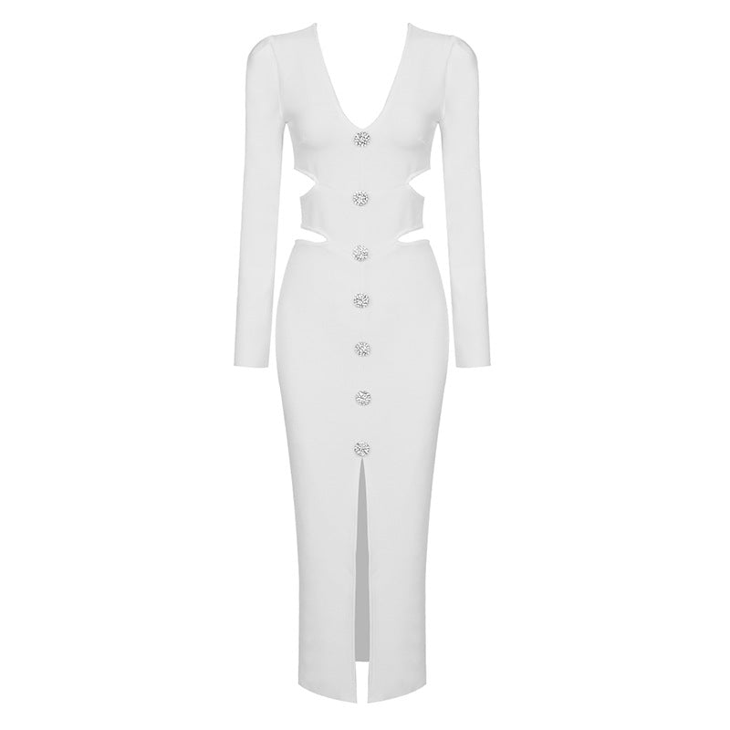 Robe rétro blanche amincissante française de haute qualité tricotée Slim Fit pour femmes, vêtements pour le printemps et l'été