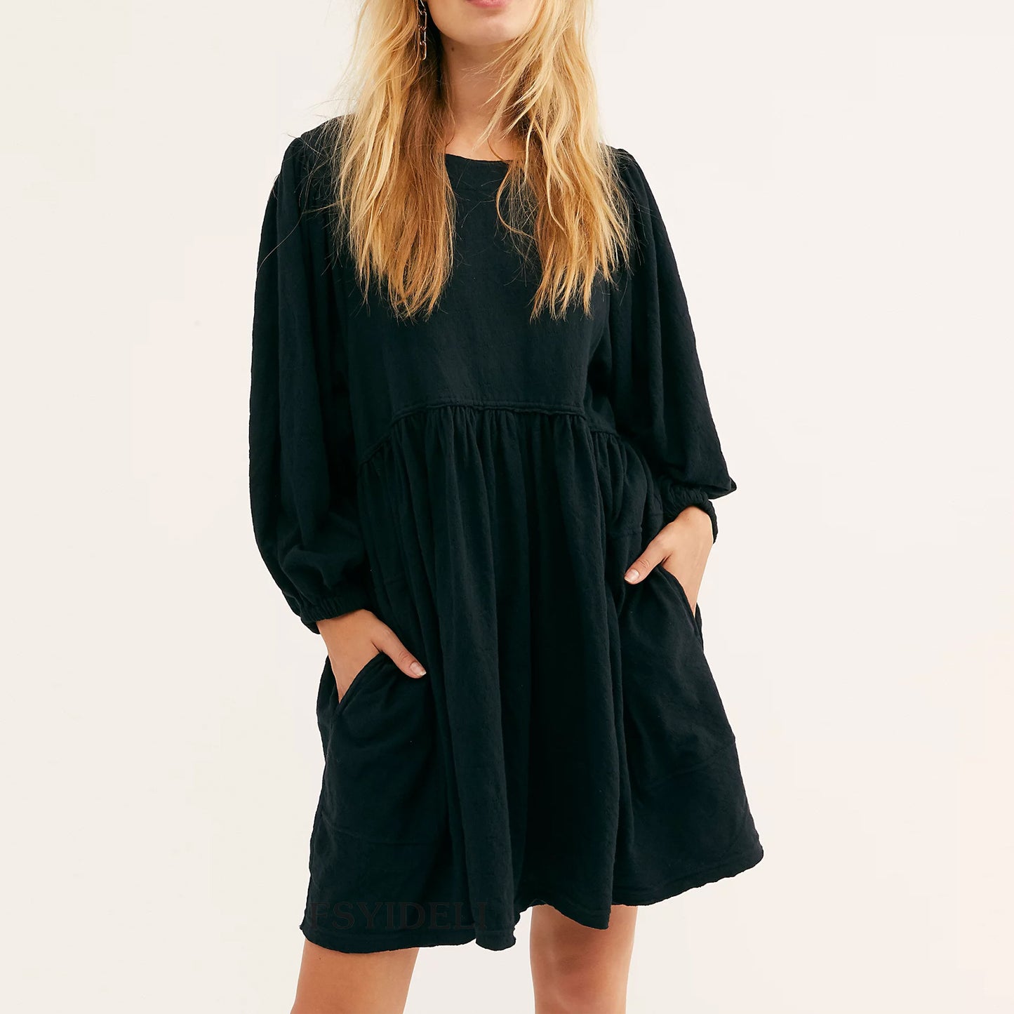 Dress Women Summer Loose Lantern Sleeve Casual Dress