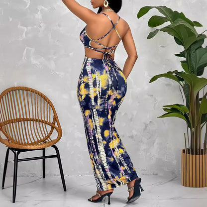 Vestido lencero con estampado sexy de ropa de verano para mujer