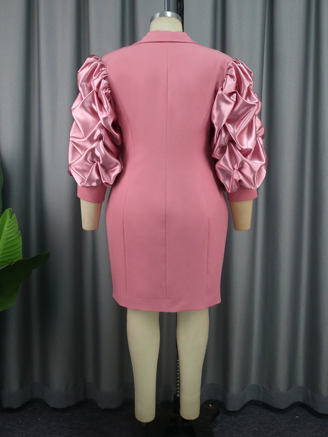 Robe à col tailleur Robe cardigan mi-longue élégante à double boutonnage