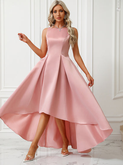 Femmes élégantes dame Satin grande robe Barbie robe de princesse coupe ajustée robe de soirée robe