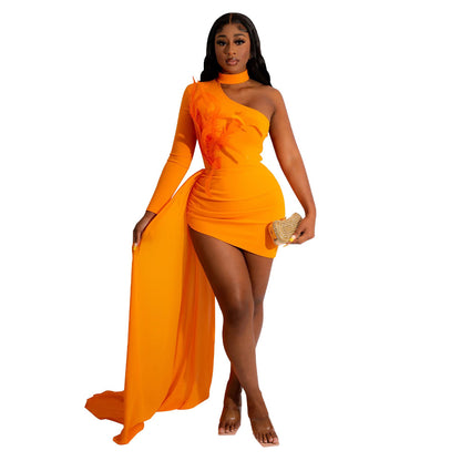 Tenue de femme automne Sexy hors de l'épaule taille ajustée robe femmes