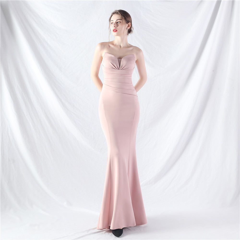 Craft Dress Sexy Off Shoulder Tube Top Satin Evening Dress