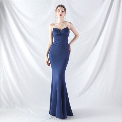 Craft Dress Sexy Off Shoulder Tube Top Satin Evening Dress