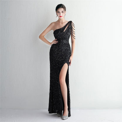 Imitation Handmade Sequin Craft Beaded Shoulder Appreciation Dinner Slim Fit Fishtail Wedding Car Model Exhibition Socialite