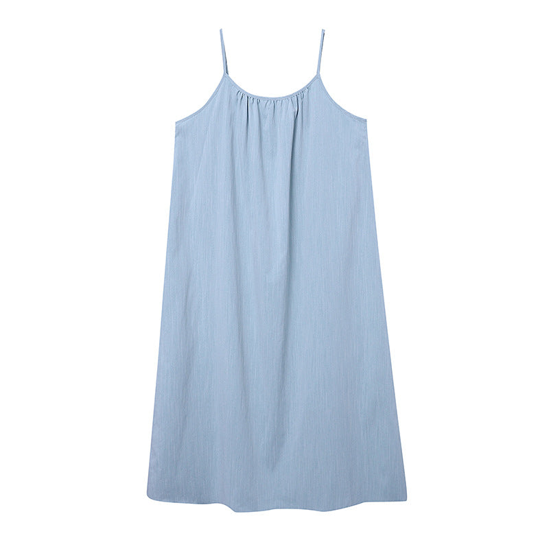 Robe camisole ample et amincissante dos nu au design de vacances françaises