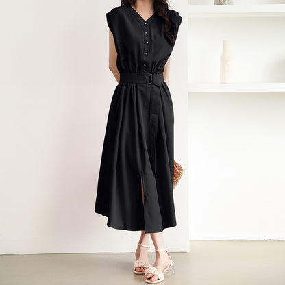 Popular Summer Chiffon Dress Women Popular Gentle Elegant Slimming Waist Beautiful Overknee Dress