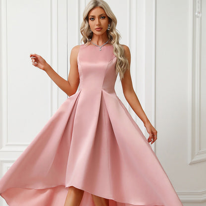 Women Elegant Lady Satin Large Dress Barbie Princess Dress Slim Fit Evening Dress Dress