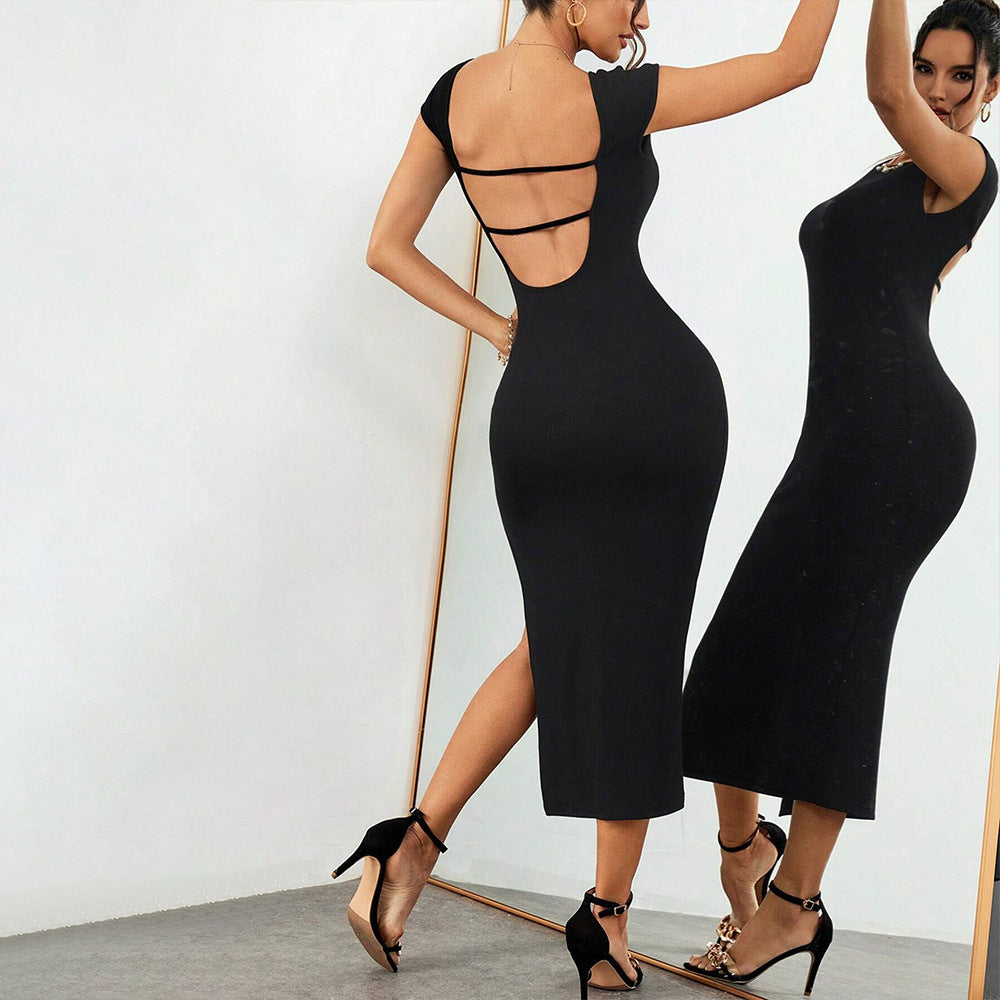 Women Sexy Big Backless Party Slim Slimming Sheath Dress