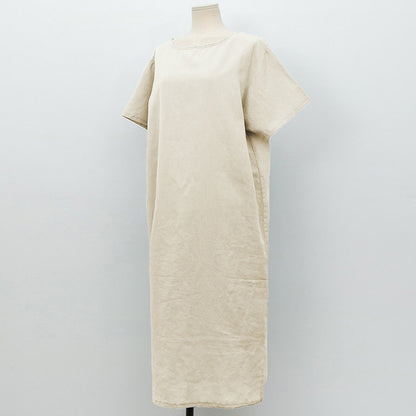 Robe en coton et lin pour femmes, Niche, vêtements en coton, manches courtes, décontracté, Simple, ample, Maxi, printemps été