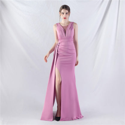 Available Folding Craft Satin Evening Dress