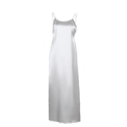 Robe Maxi d'été Sexy grande robe en Satin dos nu femmes